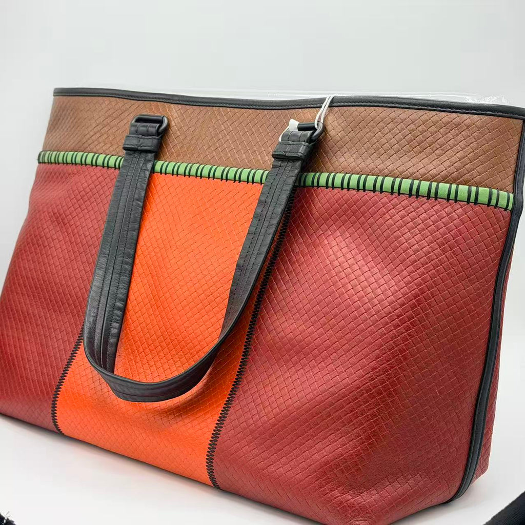 intrecciato-detailed calf leather tote