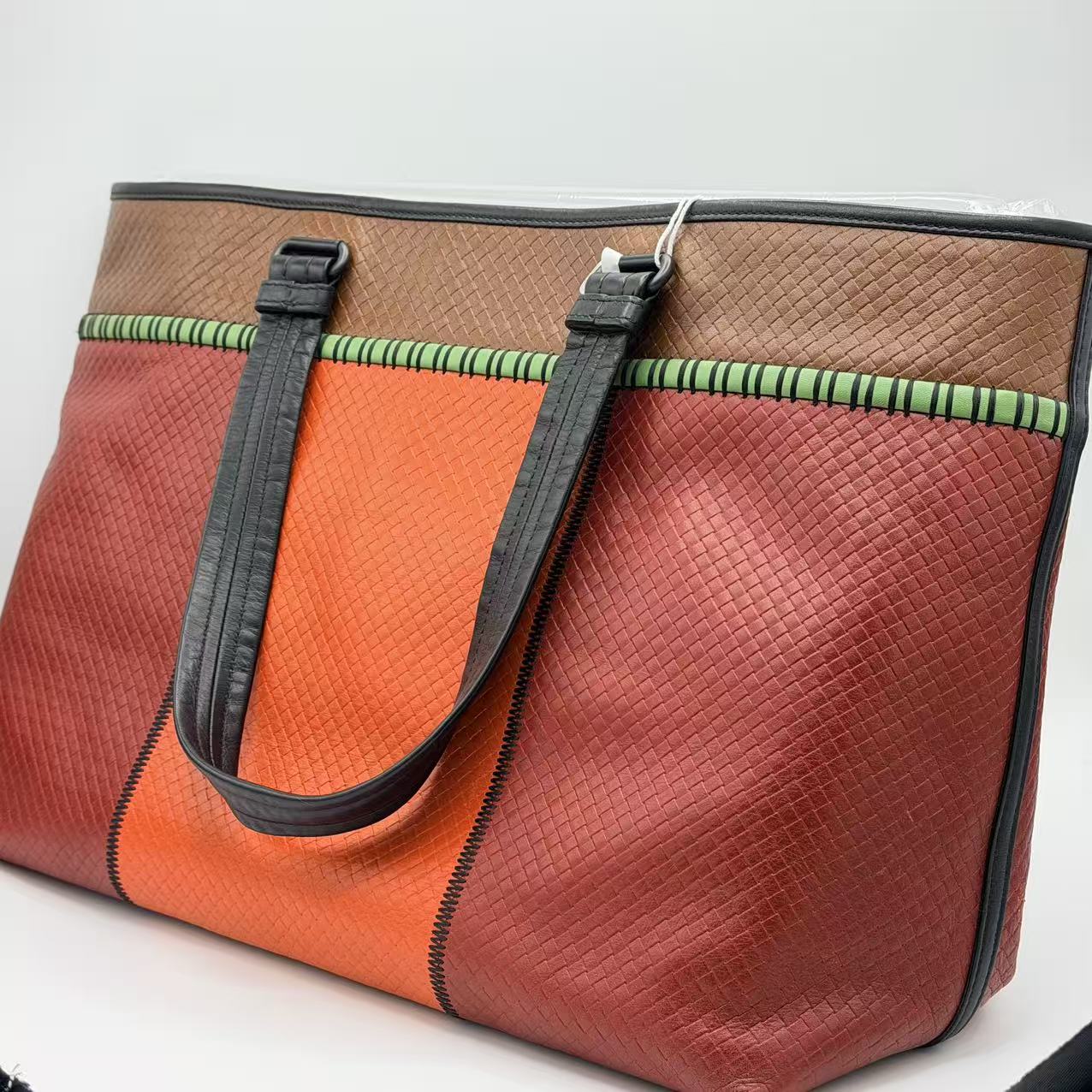 intrecciato-detailed calf leather tote