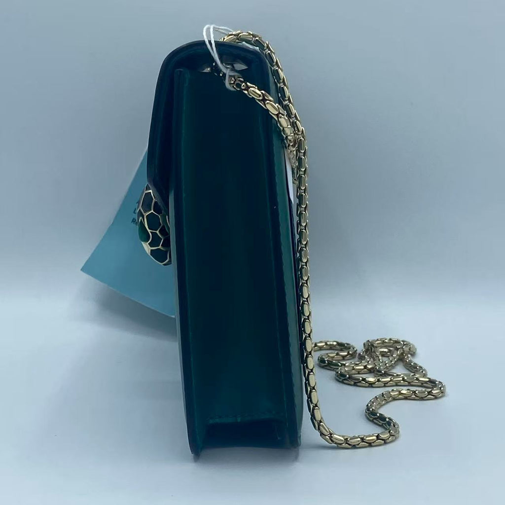 Bvlgari  Calfskin Serpenti Forever Shoulder Bag Tropical Turquoise