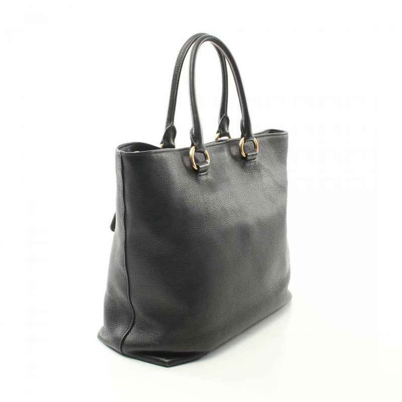 Vitello Daino Tote Black twins