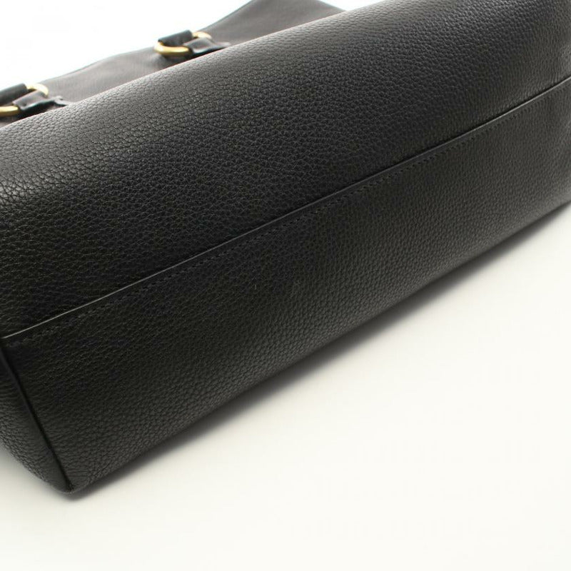 Vitello Daino Tote Black twins