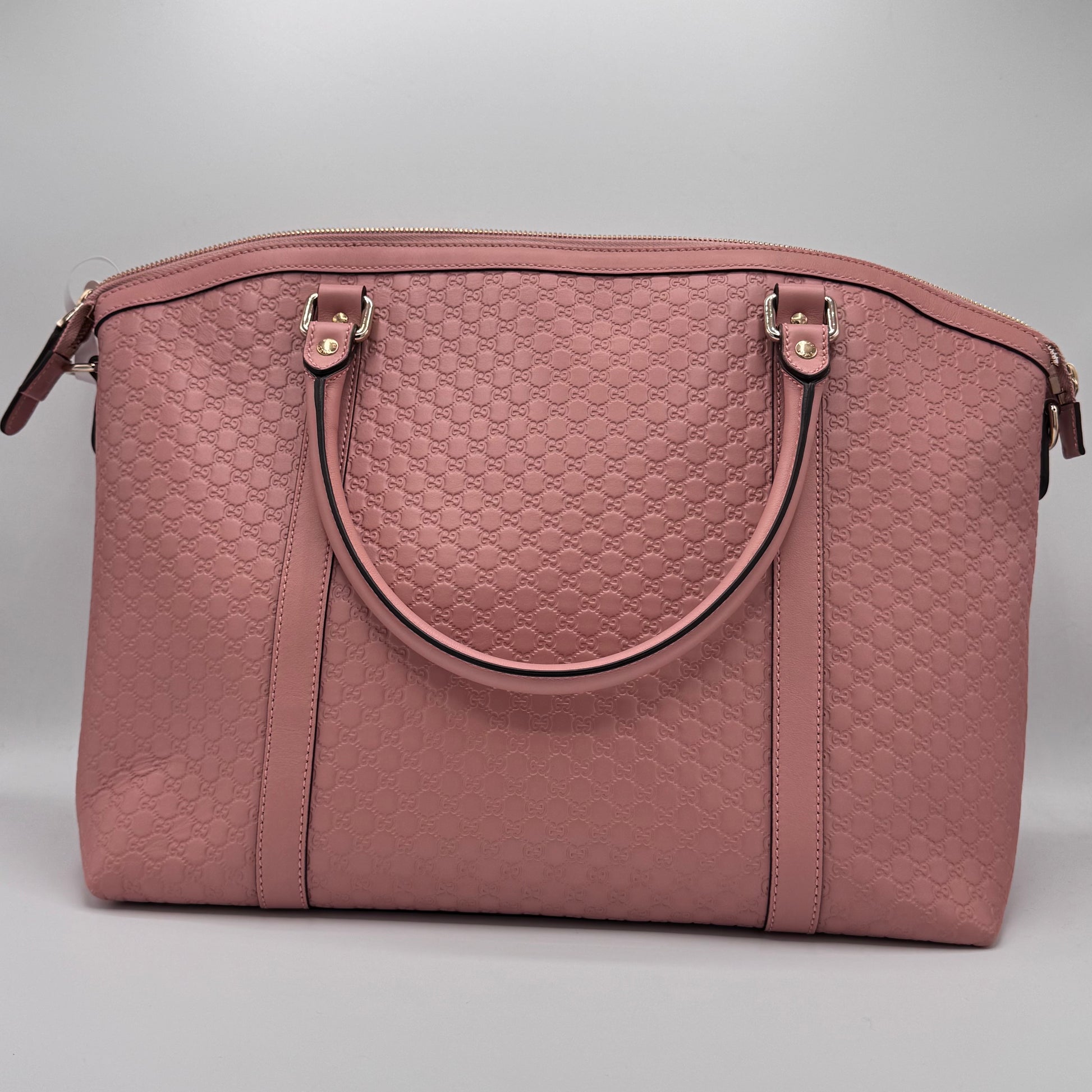 Gucci-Britt Convertible Dome Satchel Microguccissima Medium Pink