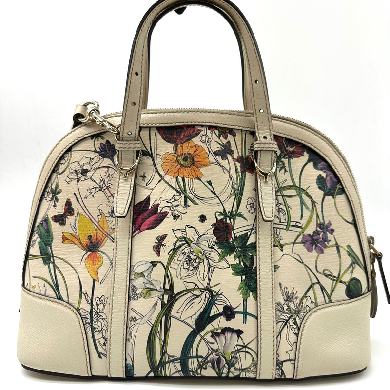 Gucci Nice Top Handle Bag Flora Coated Canvas Small