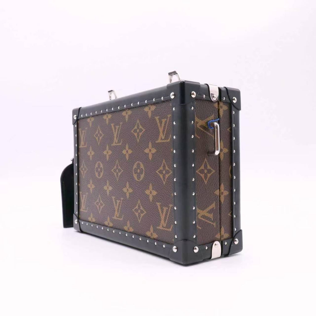 Louis Vuitton Monogram Macassar Clutch Box w/ Strap twins LDJ5422