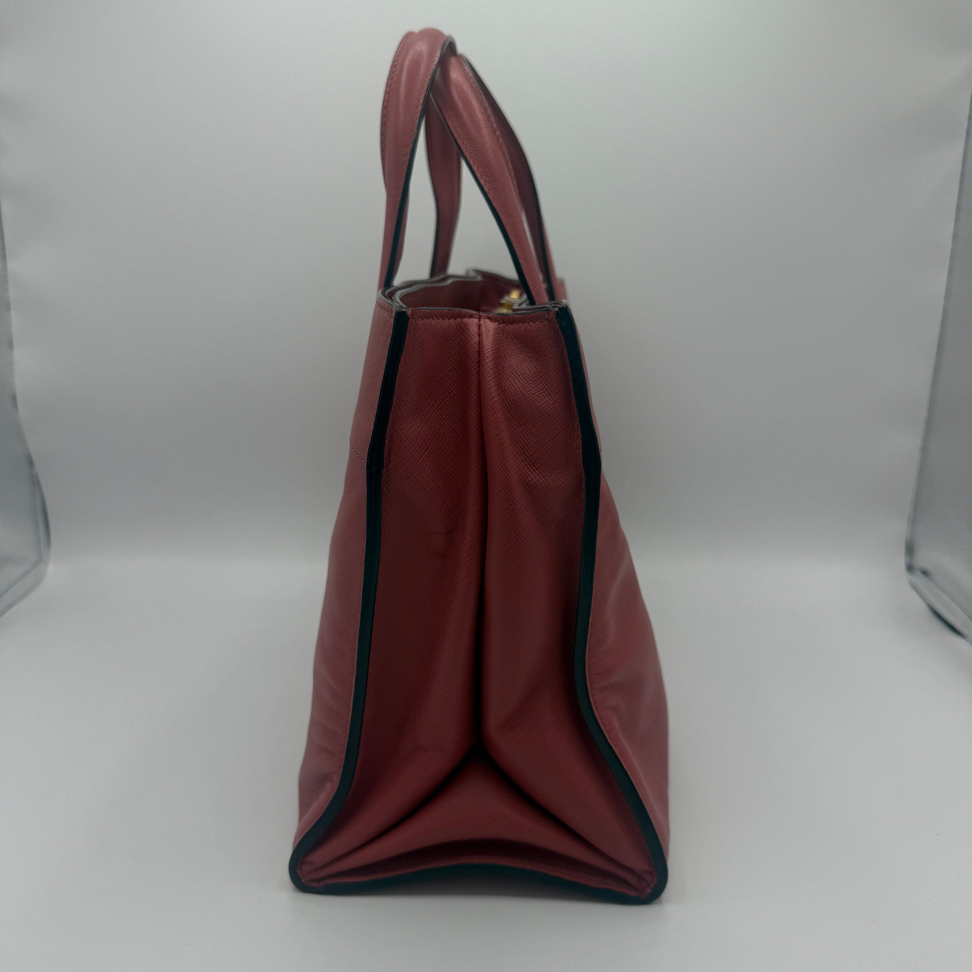 Soft Triple Pocket Saffiano Leather Convertible Tote