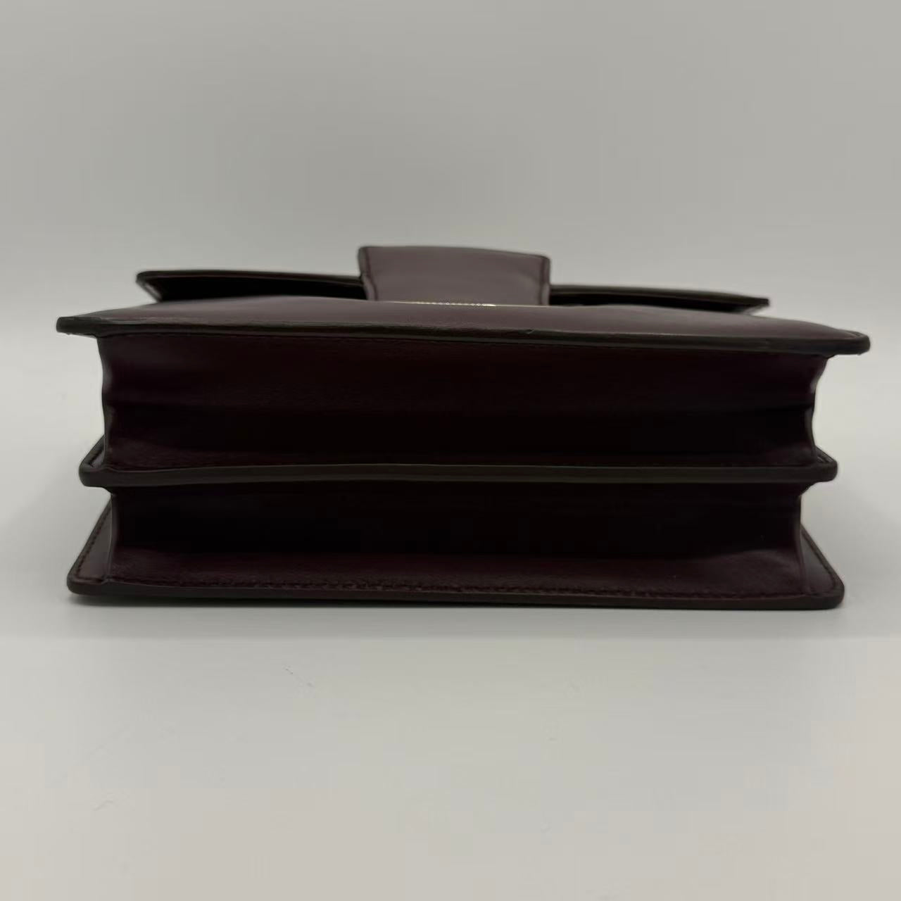 Calfskin Thalia Flap Shoulder Bag Wine