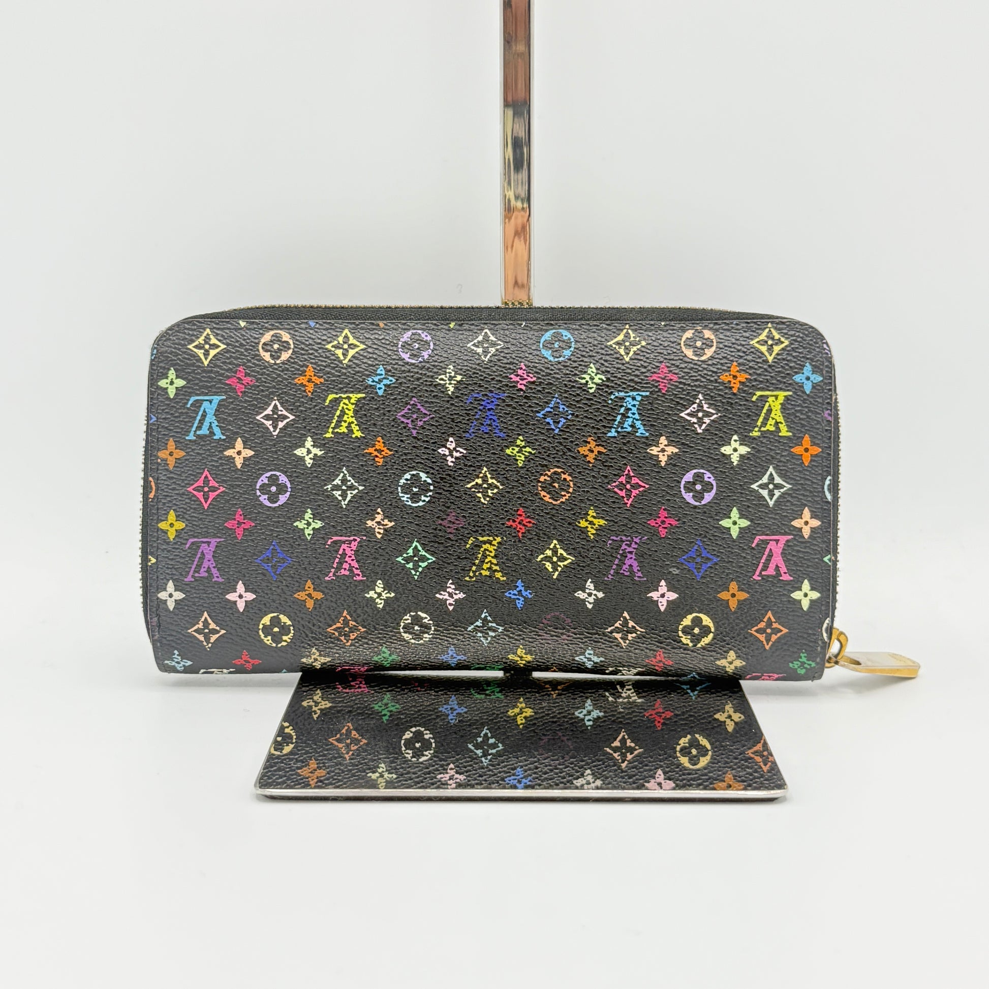 Multicolore Monogram Pattern Coated Canvas Zippy Wallet