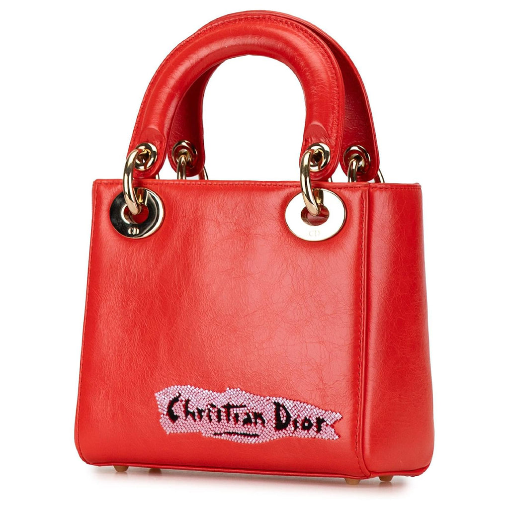 Lady Dior Bag Sequin Embellished Leather Medium Twins