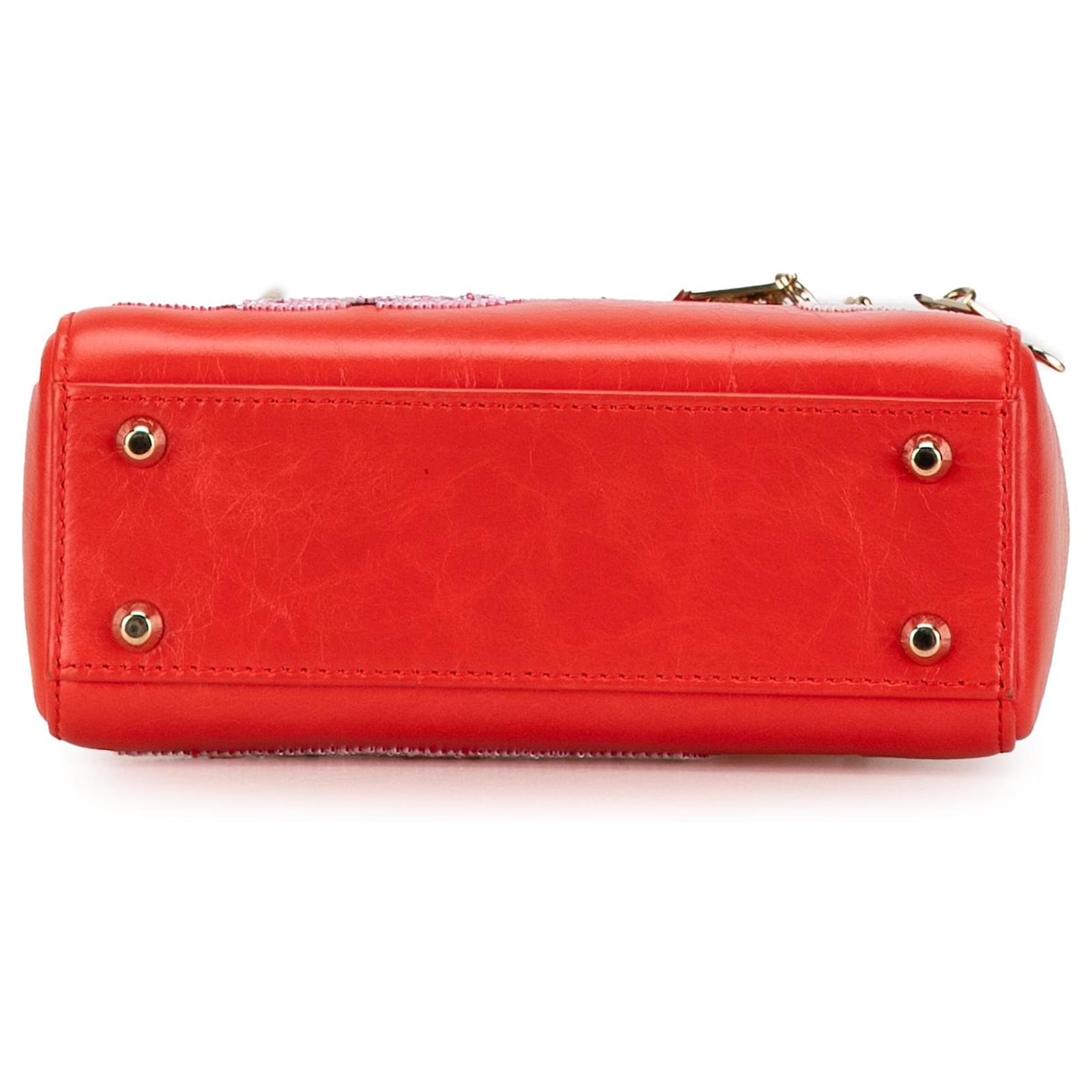 Lady Dior Bag Sequin Embellished Leather Medium Twins