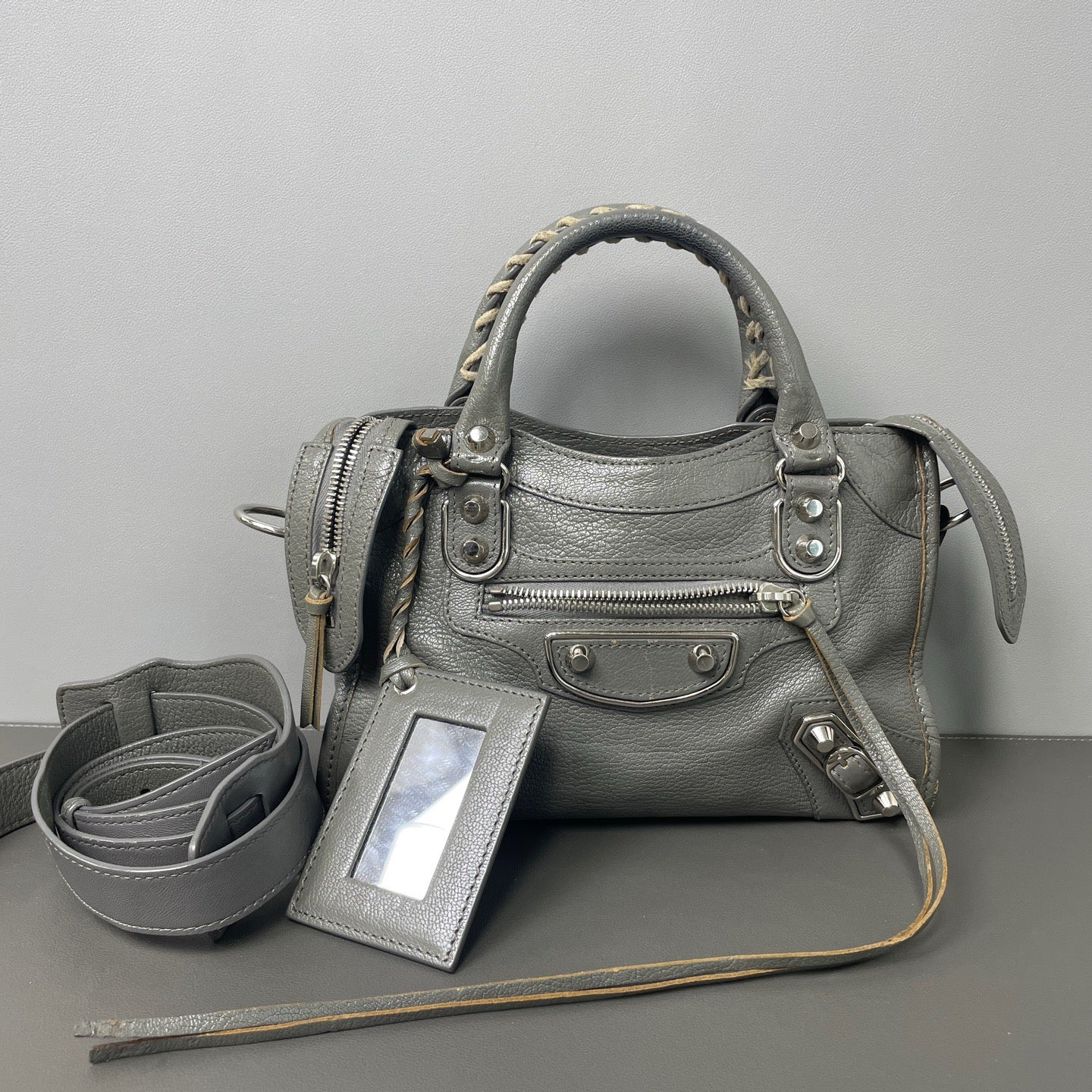 City Classic Metallic Edge Bag Leather Mini Twins LDJ3194