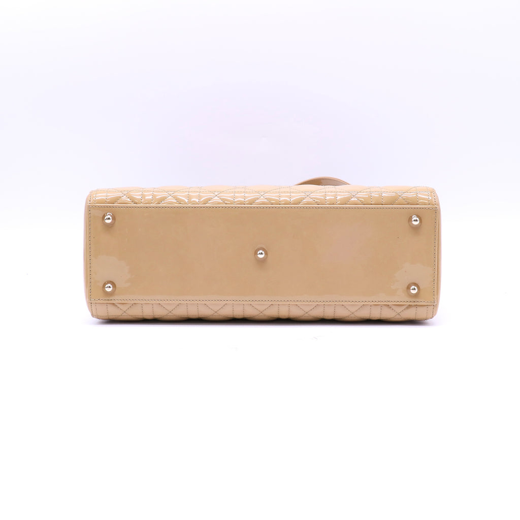 Lady Dior Bag Cannage Quilt Patent Large Twins B22335