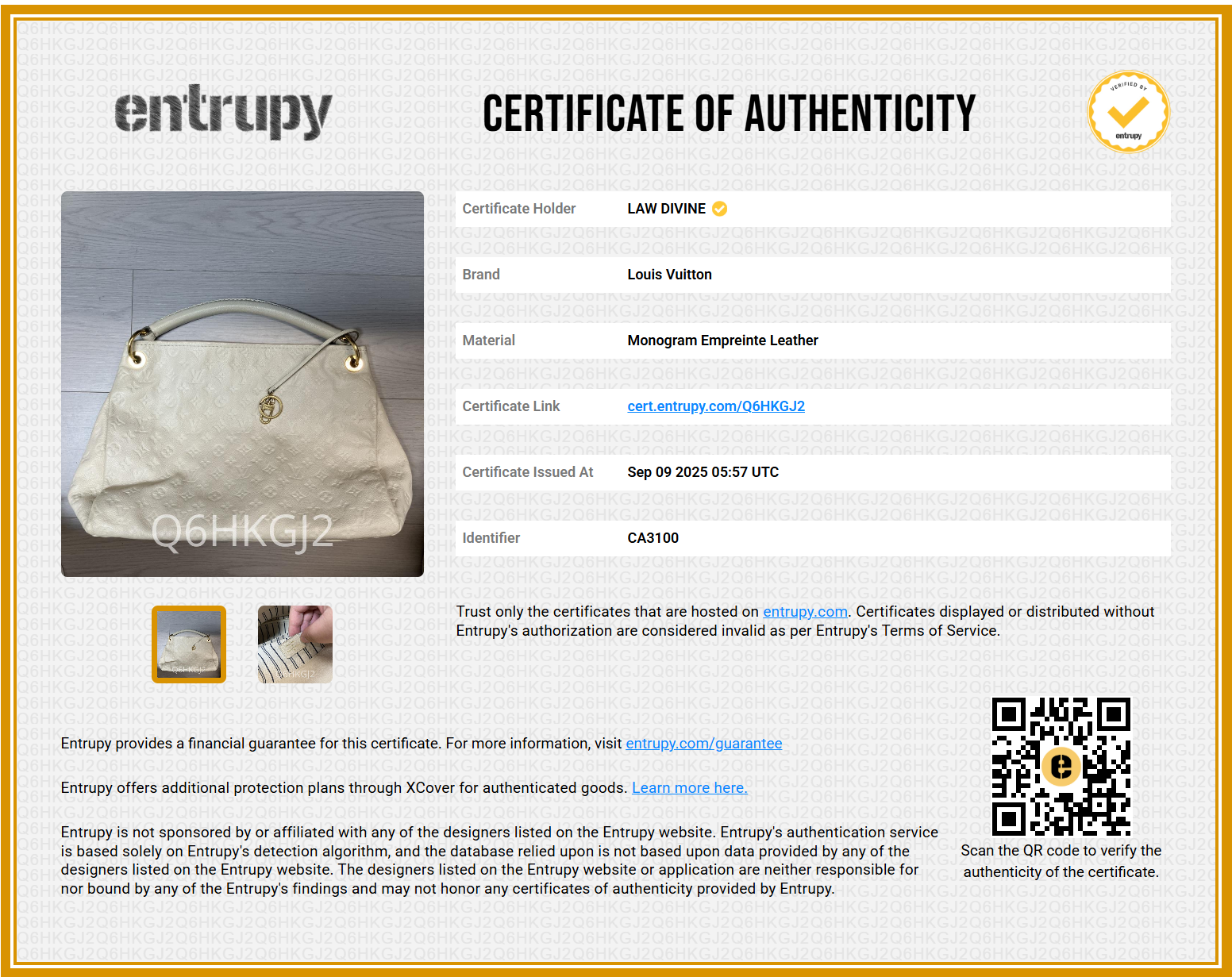 Artsy MM Handbag Monogram Leather Neige Women LV twins