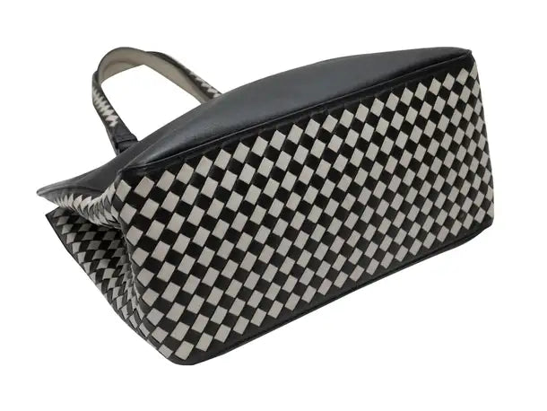 Sac cabas Cuir Rouge Black&White twins
