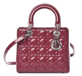 Lady Dior Bag Cannage Quilt Patent Medium