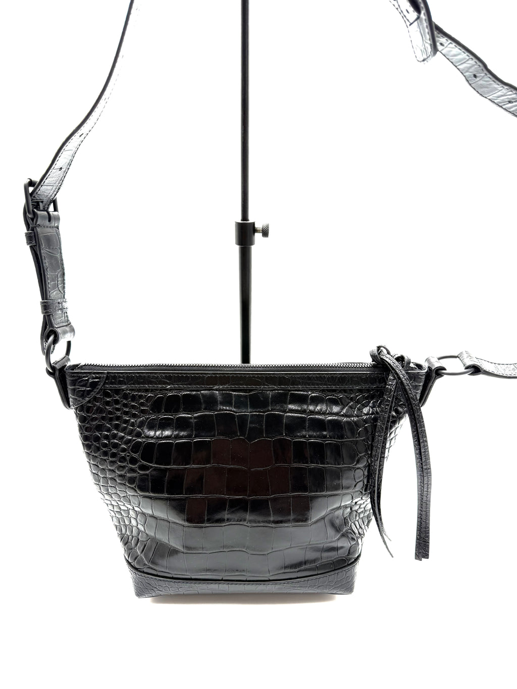 Balenciaga Neo Classic Hobo Crocodile Embossed Leather