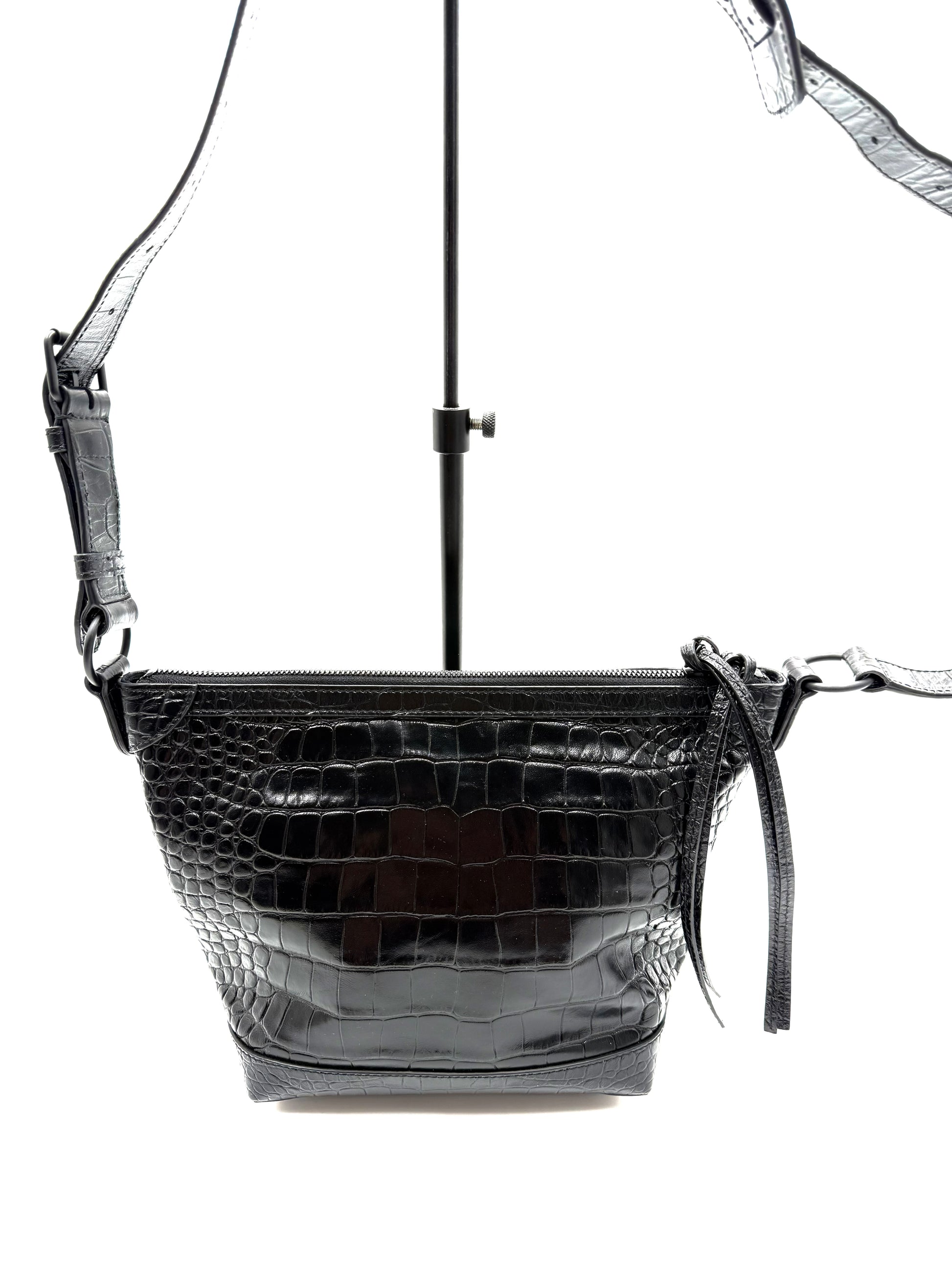 Balenciaga Neo Classic Hobo Crocodile Embossed Leather