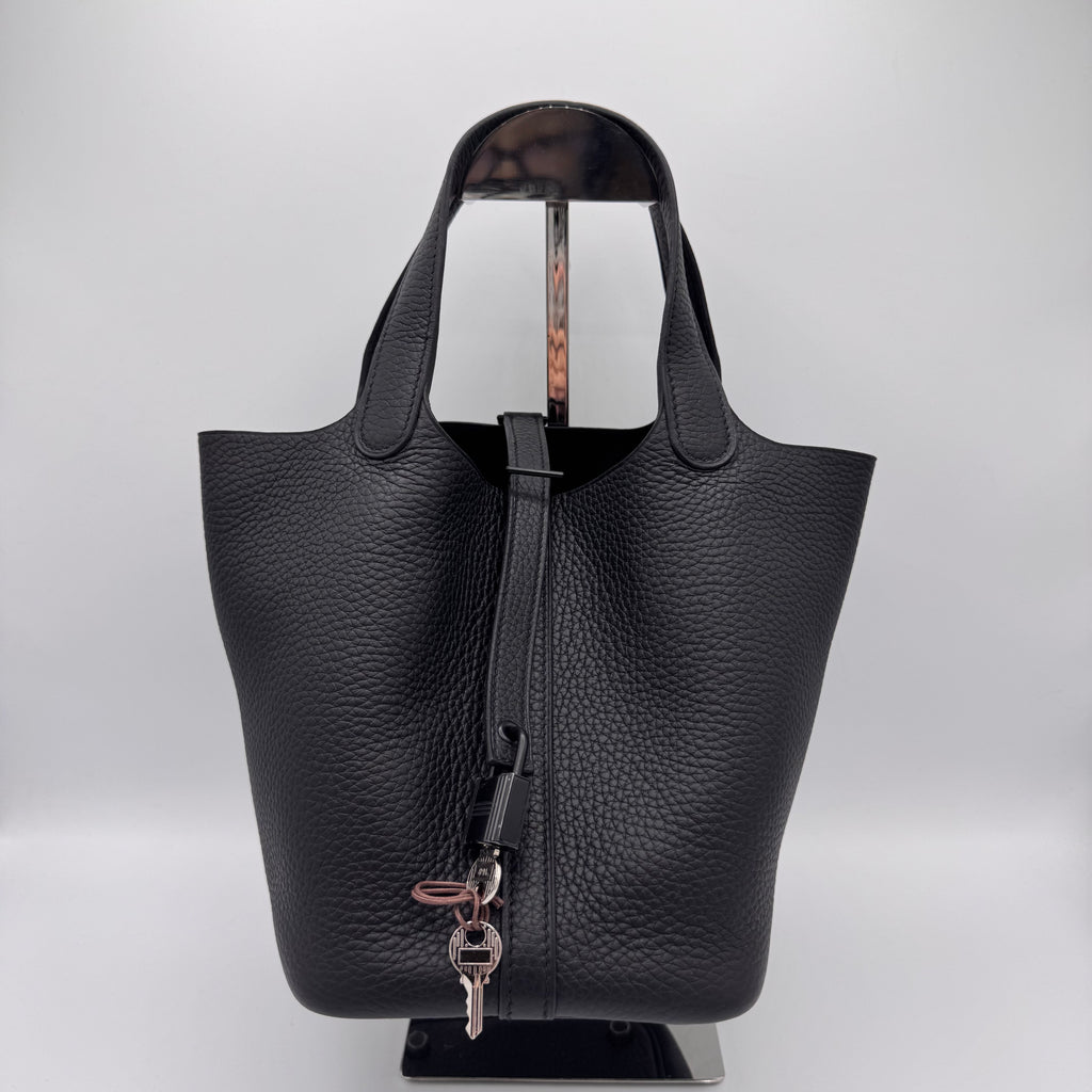 Hermès Picotin Lock 18 Monochrome Black Clemence Black Hardware