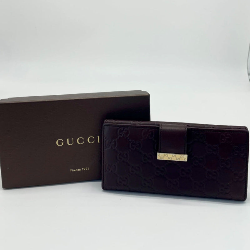 GUCCI Gucci Black GG Guccissima Leather Flap Continental Wallet