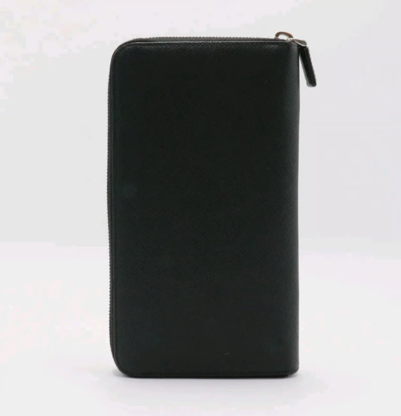 Vertical Bifold Travel Wallet Saffiano Black Leather W22780