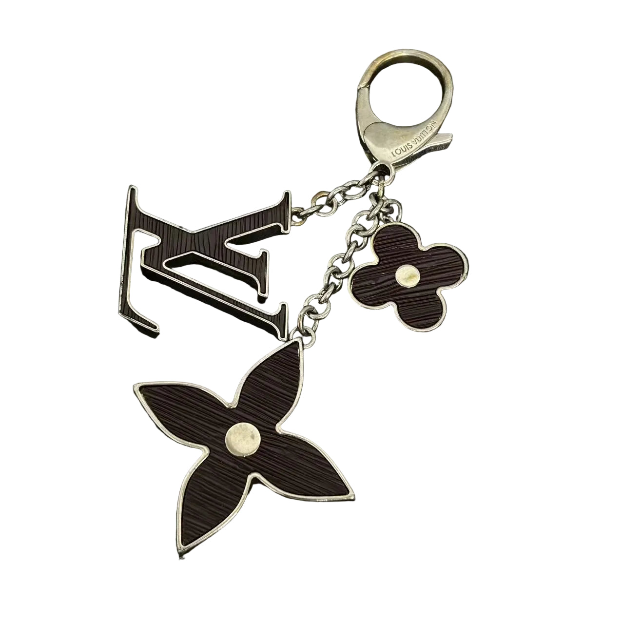 Louis Vuitton Black Fleur D'Epi Key Holder and Bag Charm twins LDZ339