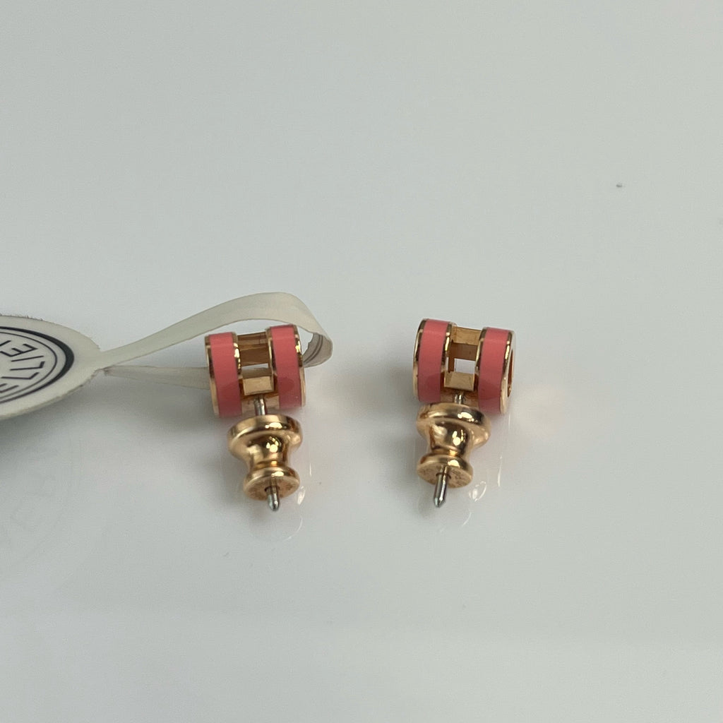 Pop H Earrings Enamel Gold-Tone Metal Twins LDJ3680