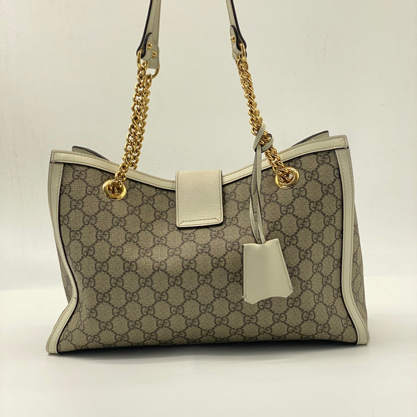 Gucci Padlock Chain Tote GG Coated Canvas Medium