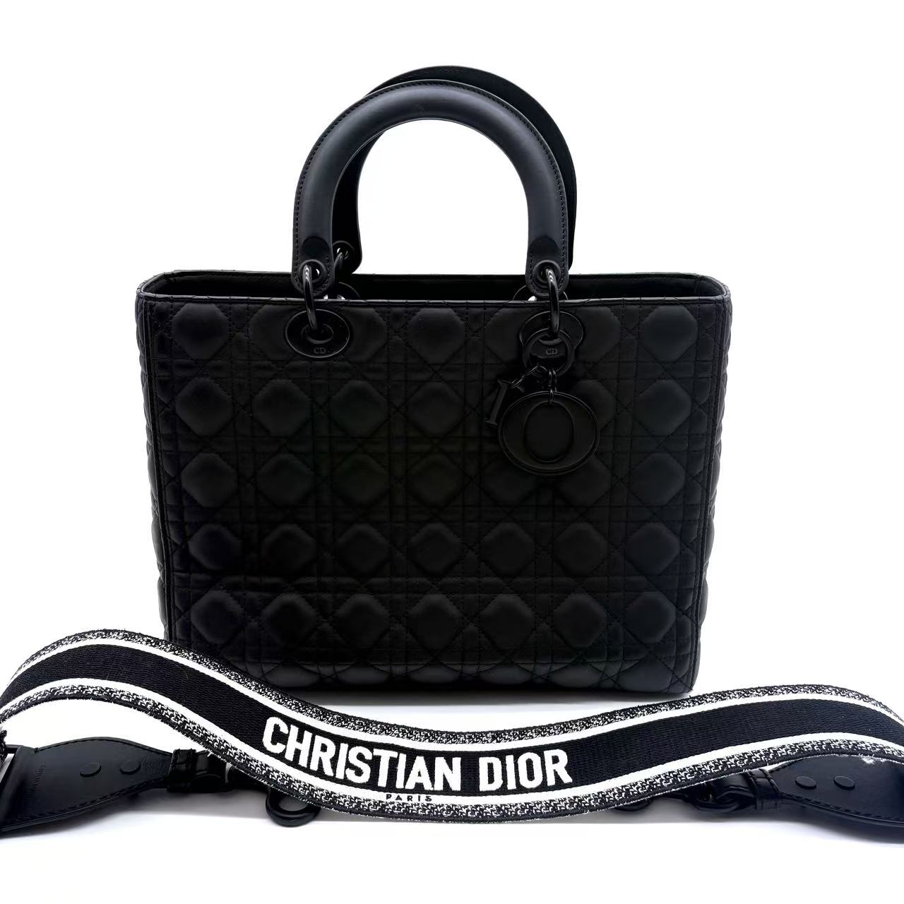 Ultra Matte Lady Dior Bag Cannage Quilt Calfskin Large