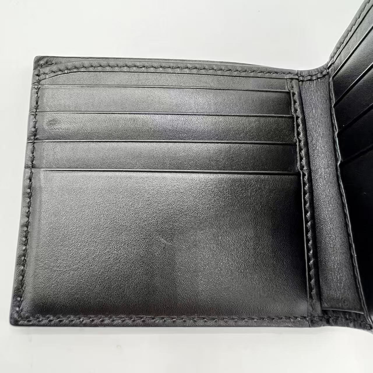 Black Web Canvas and Leather Bifold Wallet