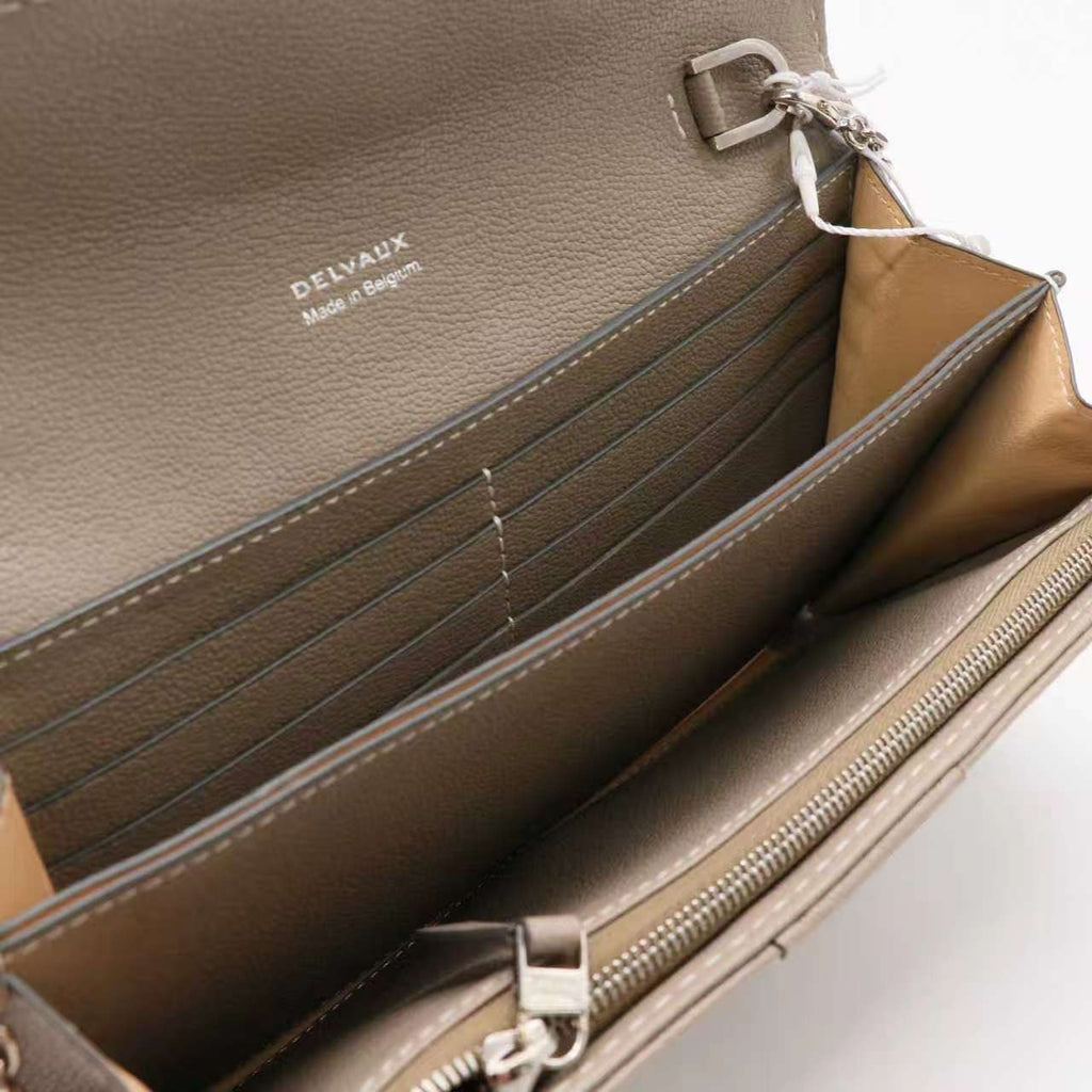 Delvaux Tan Rodeo Calfskin Brillant Wallet On Chain twins LDZ886