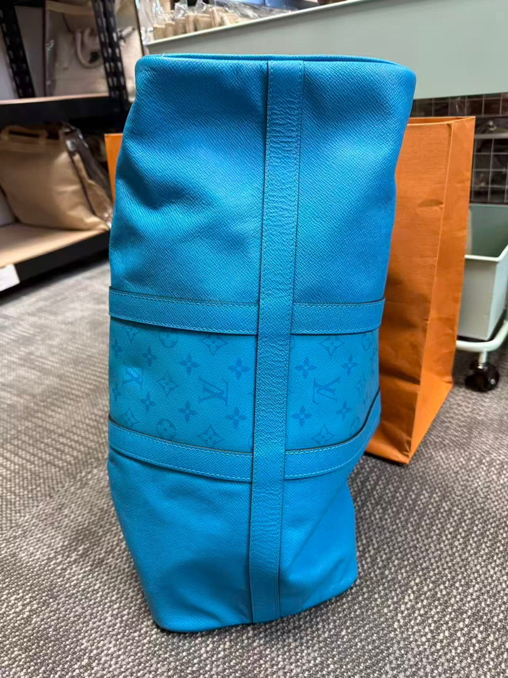 Keepall leather travel bag