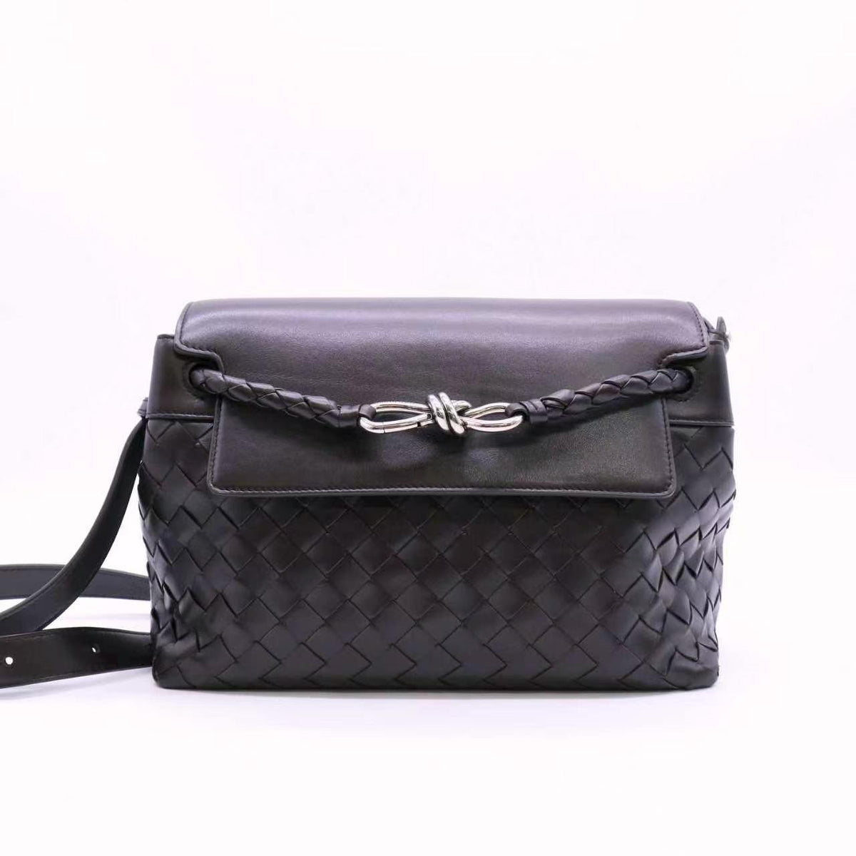 Bottega Veneta Nappa Intrecciato Small Andiamo With Chain Shoulder Bag Nocturnal Twins LDJ6778