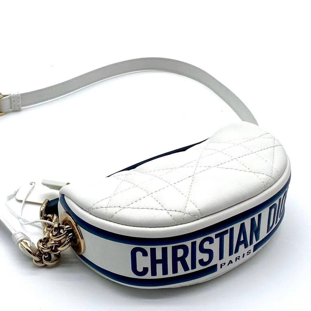 Lambskin Cannage Small Dior Vibe Hobo Bag Cloud