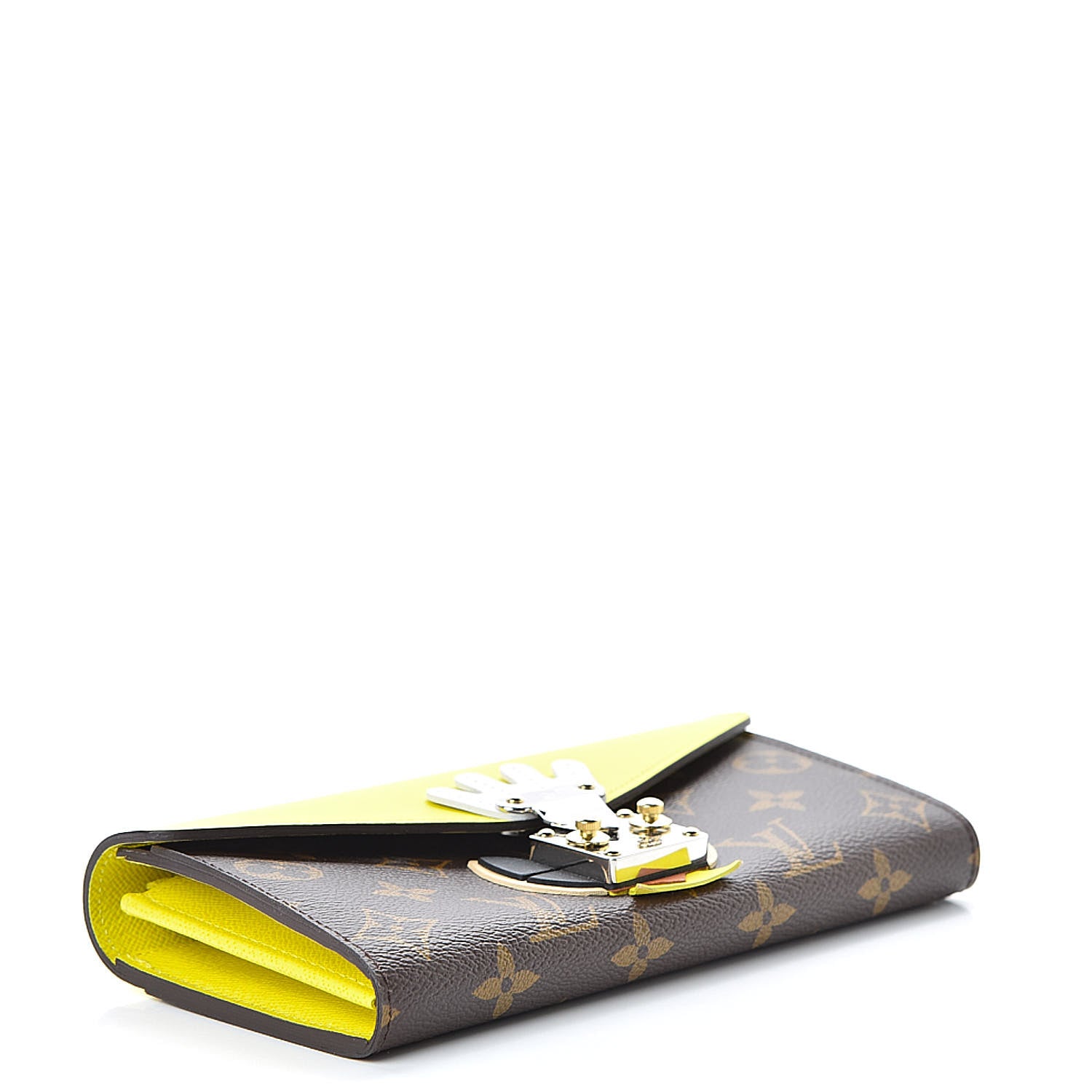 Monogram Tribal Mask Sarah Wallet Yellow twins