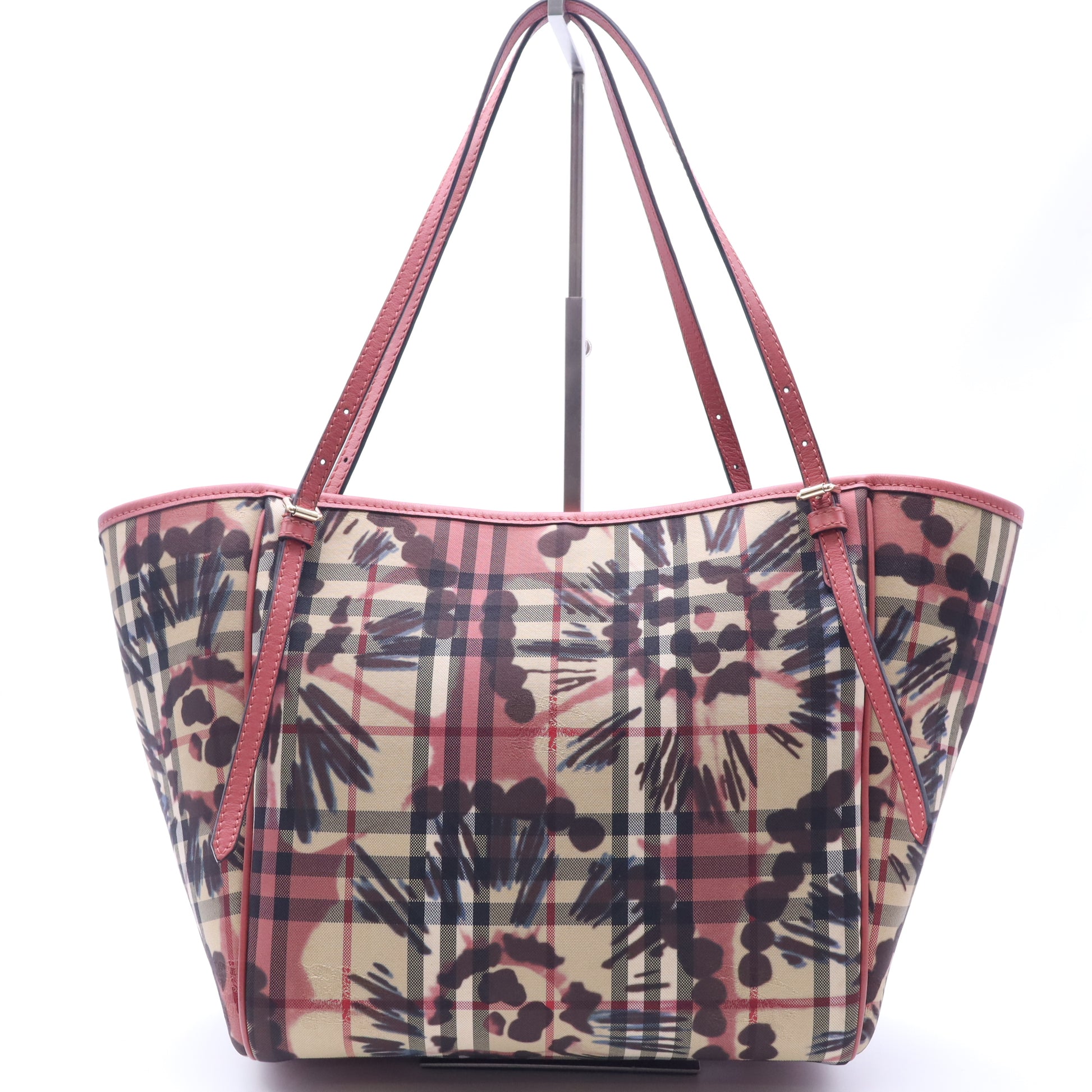 Burberry Haymarket Check Floral Print Canterbury Tote twins B23954