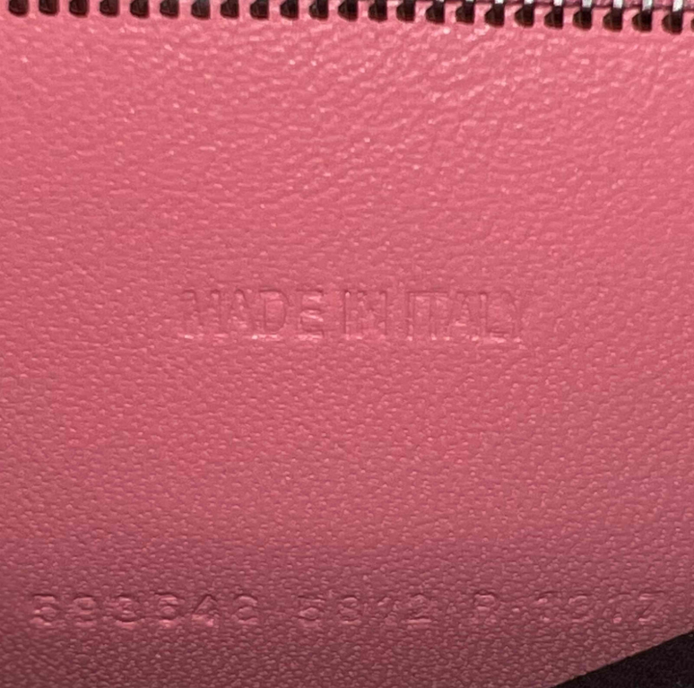 Shiny Calfskin Crocodile Embossed Small Hourglass Top Handle Bag Candy Pink B24931