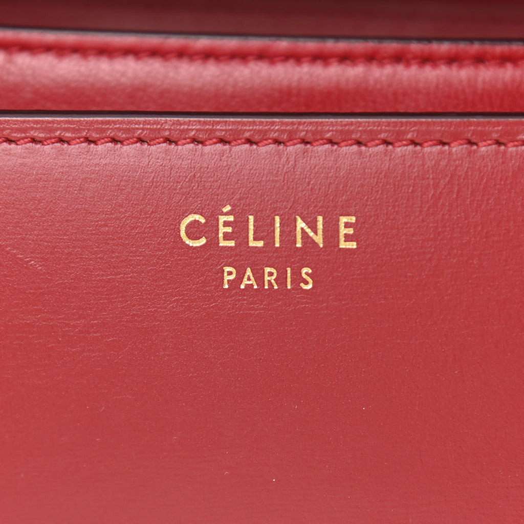 Box Calfskin Medium Classic Box Flap Bag Red twins