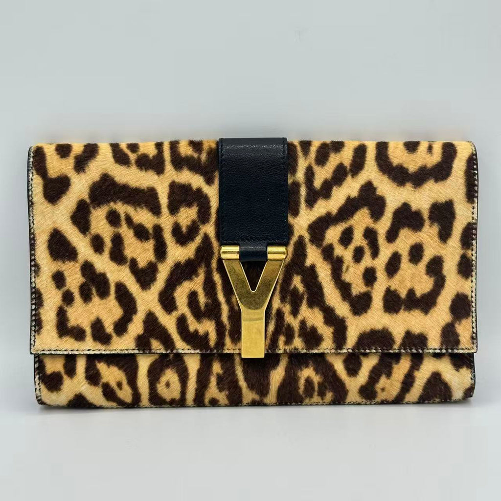 Leopard Print Pony Hair Clutch