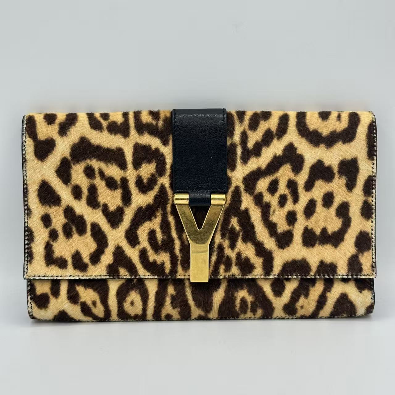 Leopard Print Pony Hair Clutch