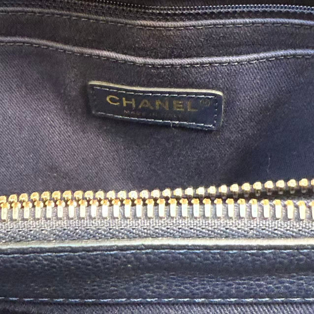 Navy Chanel Medium Caviar Neo Executive Tote Satchel Navy blue twins