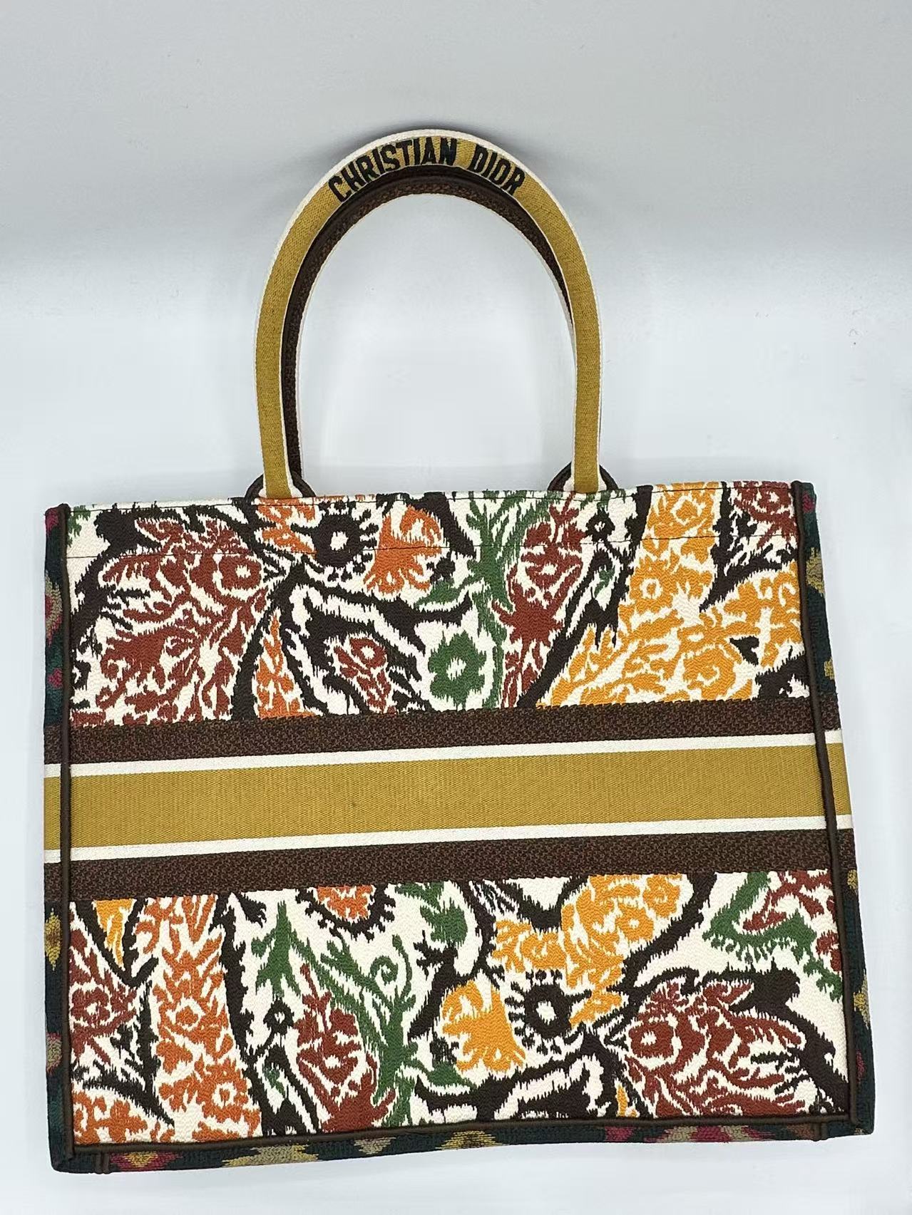 Large Embroidered Canvas Paisley Book tote bag