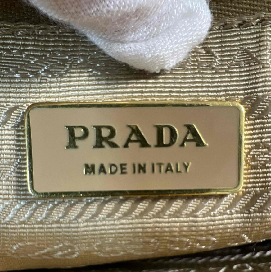Caramel/White Perforated Saffiano Lux Leather Tote Bag B24215