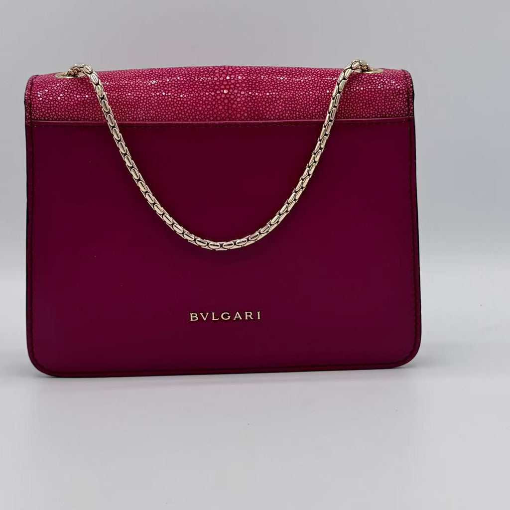 Calfskin Serpenti Forever Shoulder Bag Tropical Turquoise RED