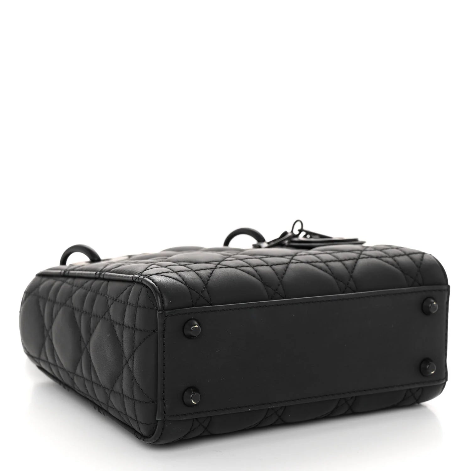 Mini Lady Dior handbag Black matte calfskin leather with cannage pattern  Twins LDJ4277