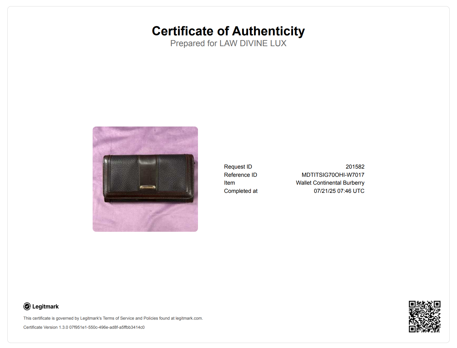 Burberry Long Brown Leather Wallet