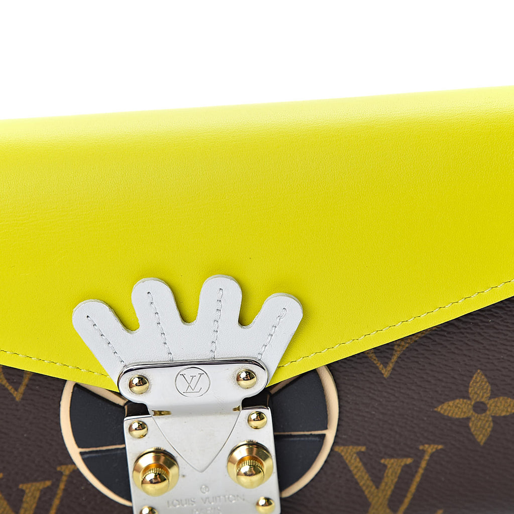 Monogram Tribal Mask Sarah Wallet Yellow twins
