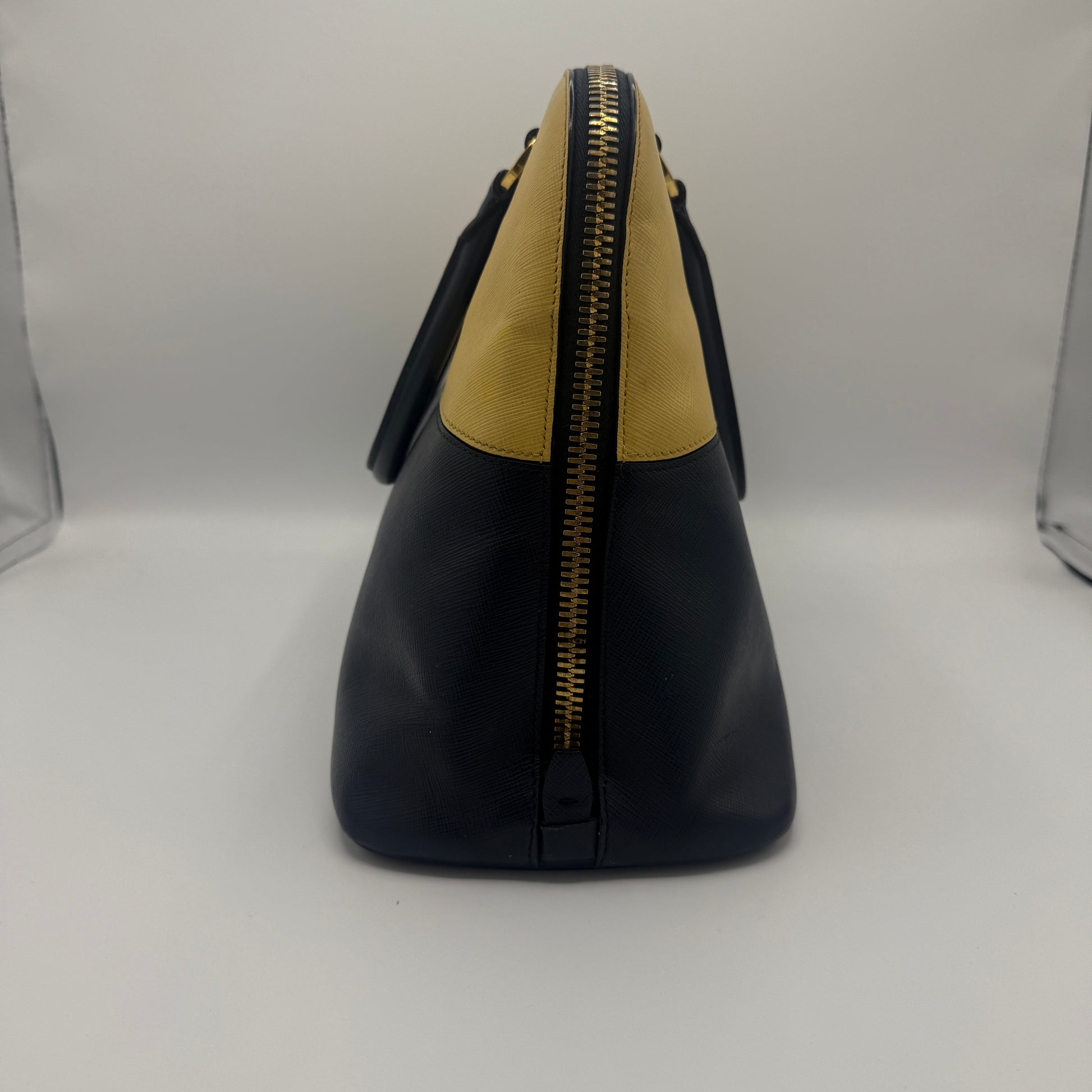 Bicolor Medium Saffiano Lux Promenade Handle Bag