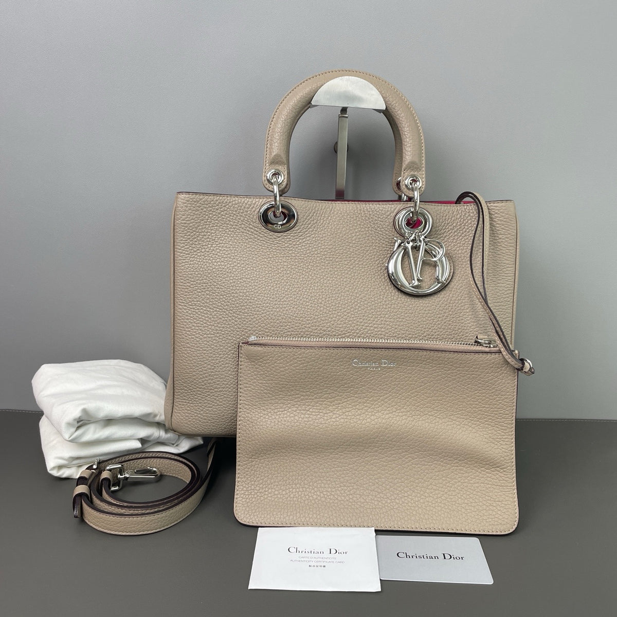 Diorissimo Tote Pebbled Leather Medium Twins LDJ3187