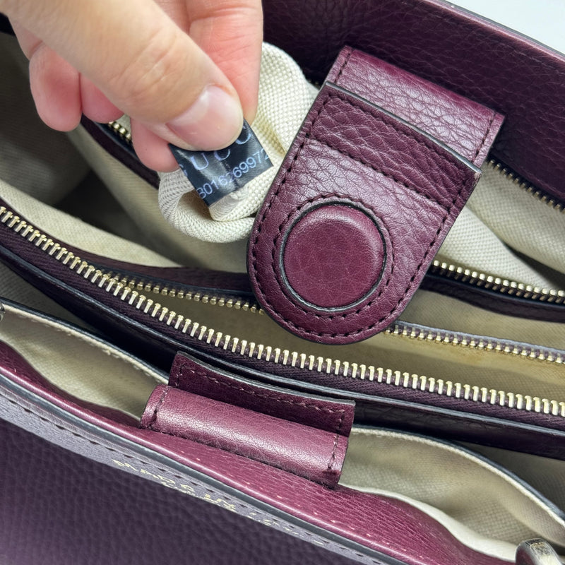 Calfskin Small Bamboo Shopper Tote Burgundy