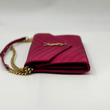 Classic Monogram Wallet on Chain Matelasse Chevron Leather Medium