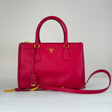 Prada Pink Saffiano Lux lined Zip Galleria Handbag